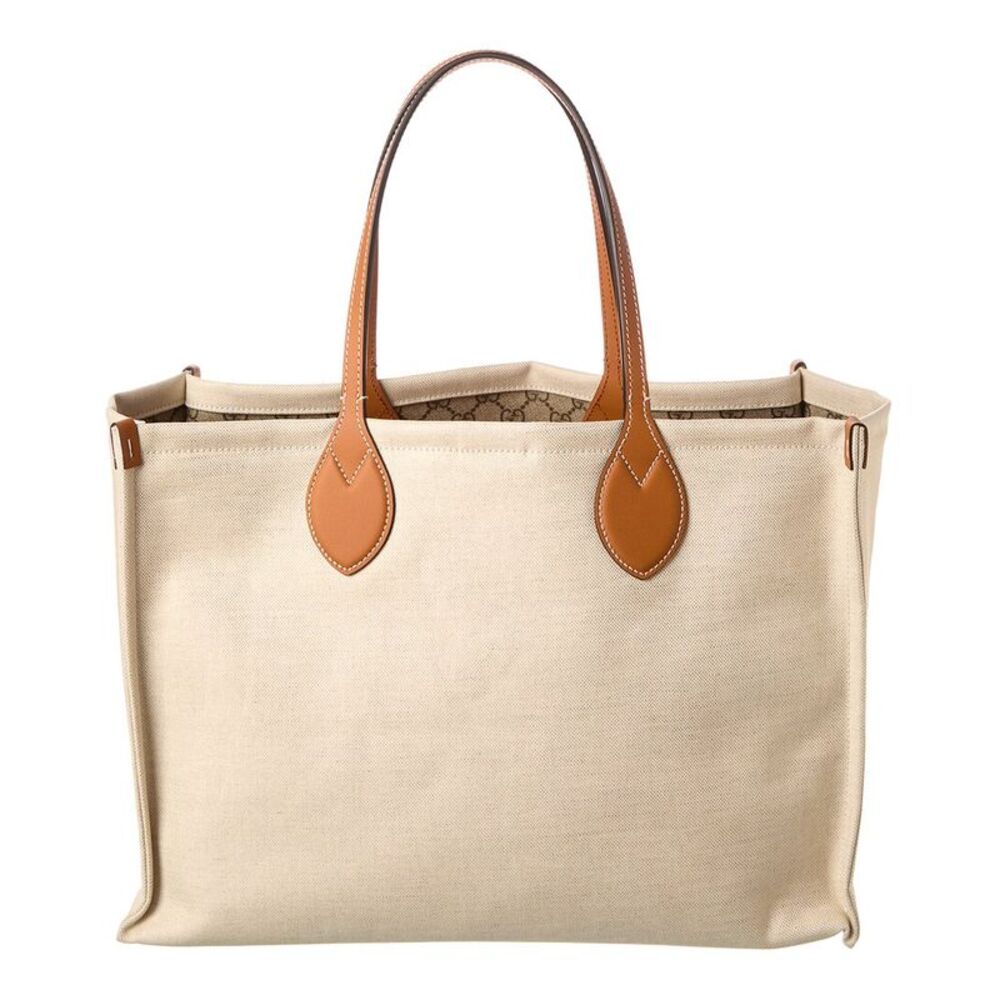 Gucci Medium Canvas & Leather Tote - Picture 2 of 4